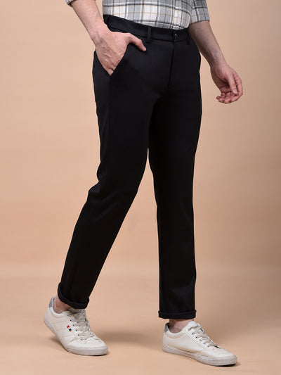 Classic Black Tailored Slim Trousers