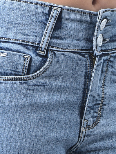 Blue Bootcut High Waist Jeans