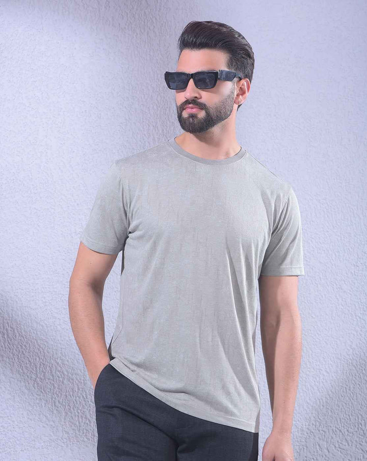 Grey Jacquard T-Shirt