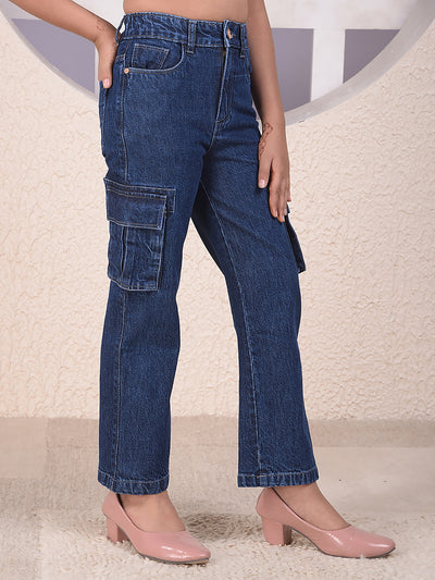 Blue Baggy Cargo Jeans