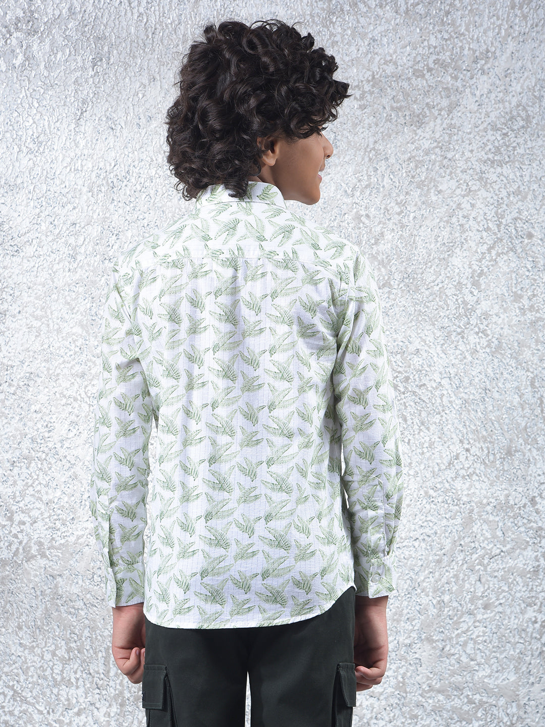 Oversized White Floral Print Shirt