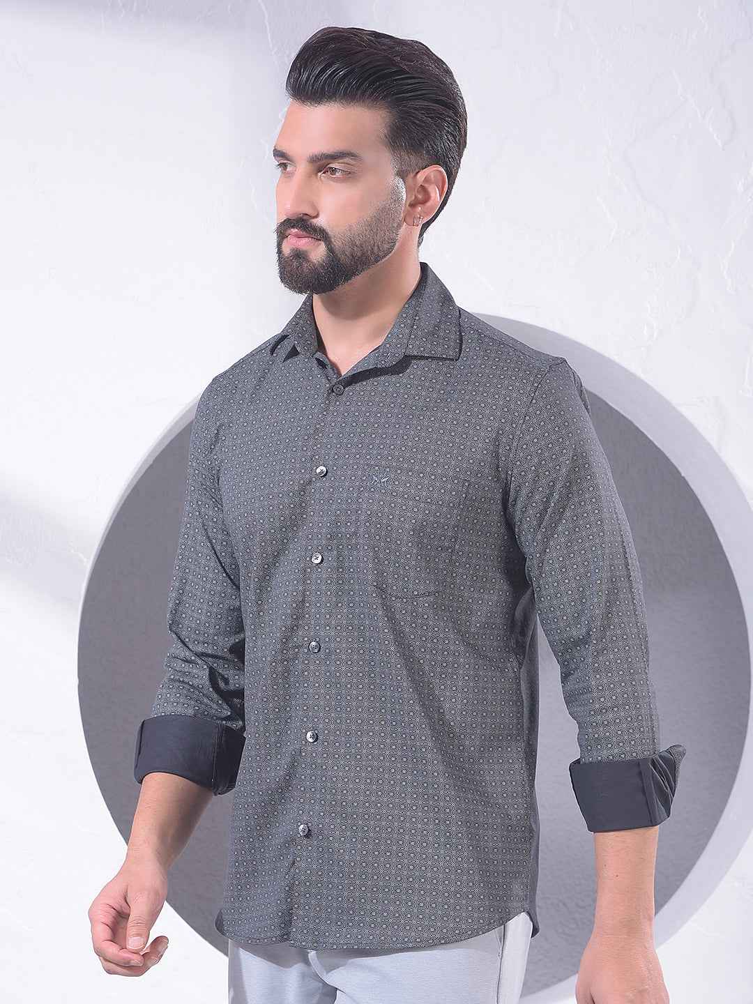 Black Floral Print Shirt