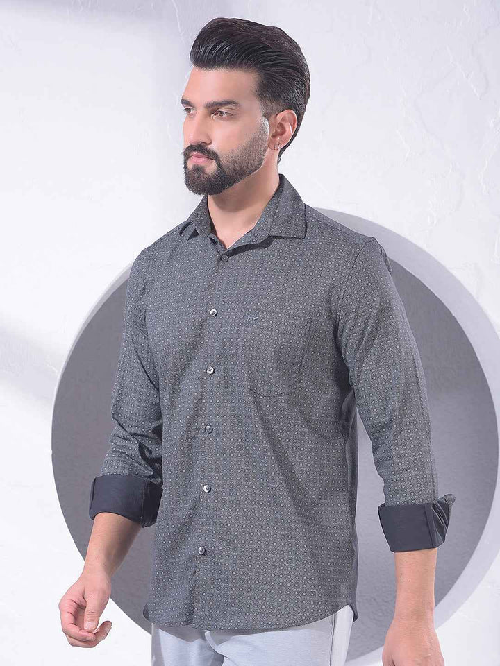 Black Floral Print Shirt