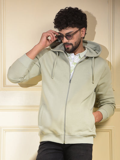 Swanky Green Hooded Neck Sweatshirt