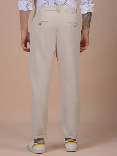Beige Korean Fit Trousers