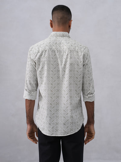 Vivid Green Printed Shirt