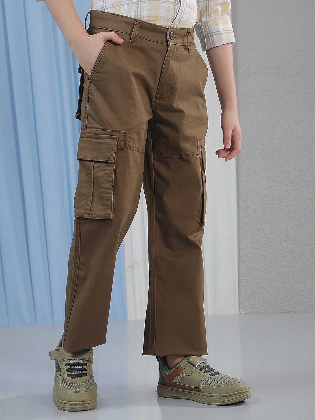 Structured Tan Khaki Cargo Trousers