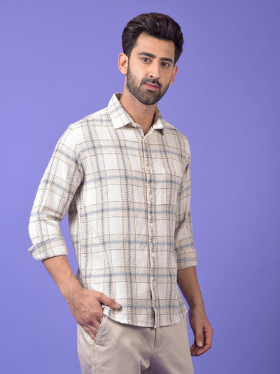 Beige Checked Shirt