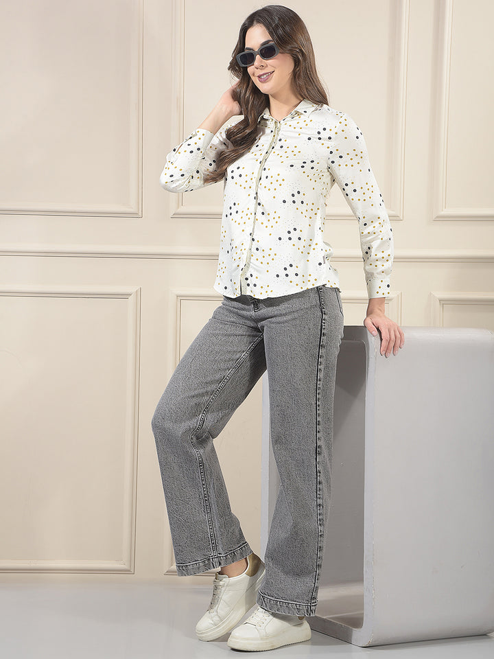 Grey 100% cotton Wide Leg Jeans