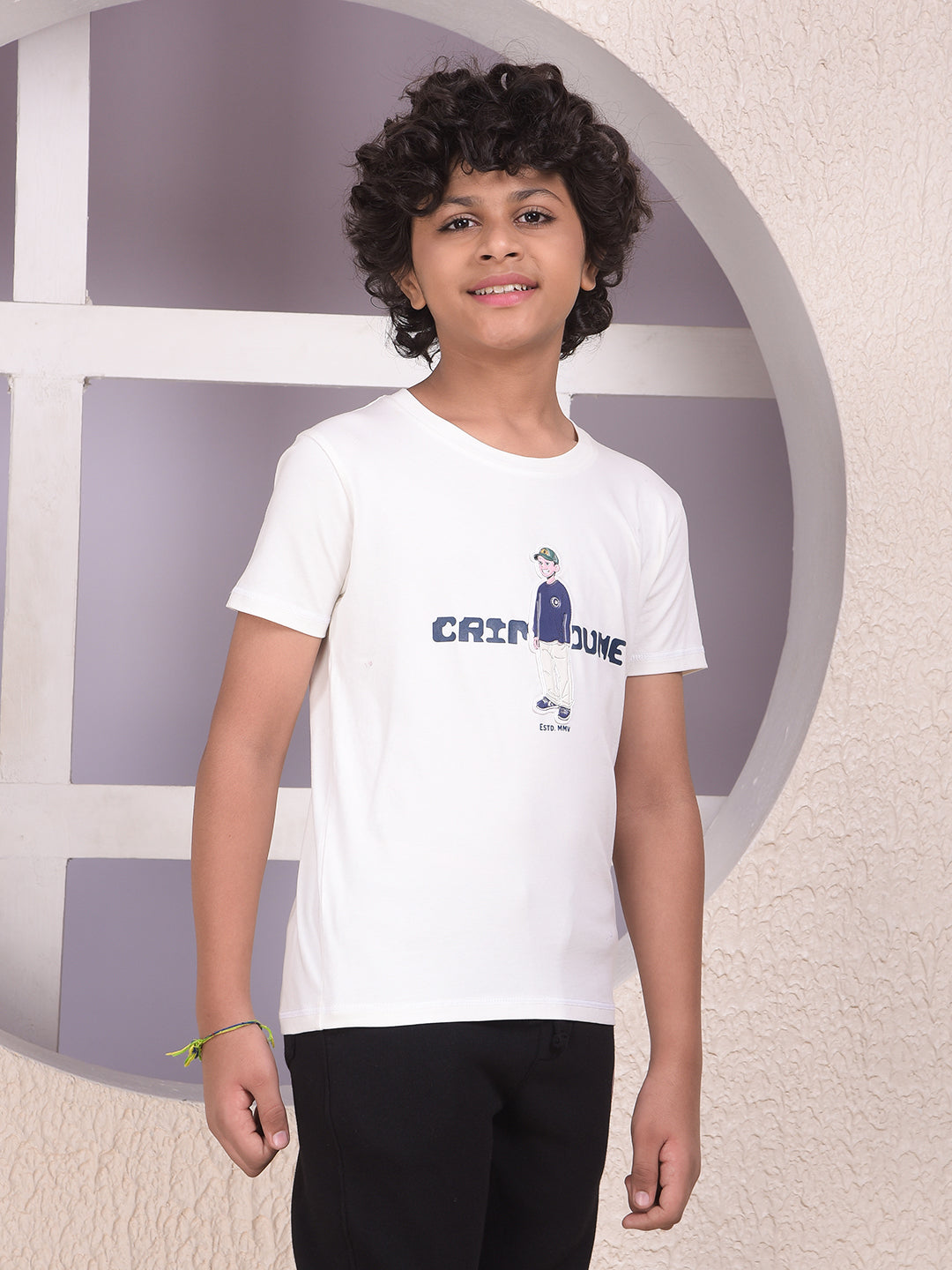 White Graphic Print T-Shirt