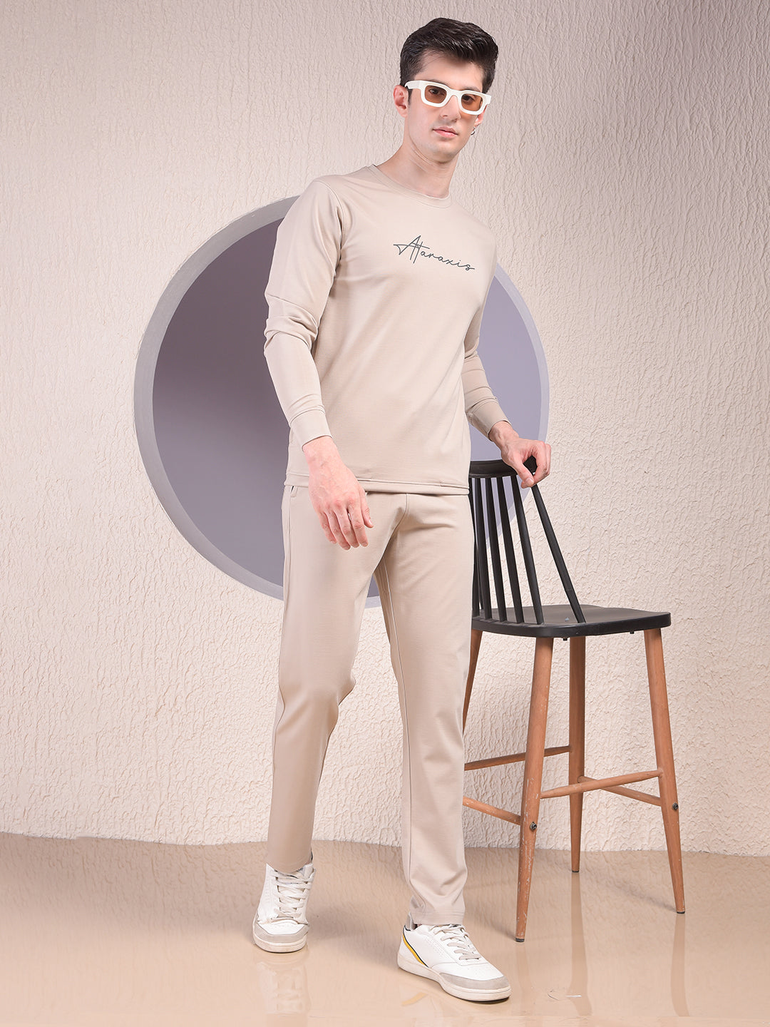 Clean Beige Typographic Co-Ord Set