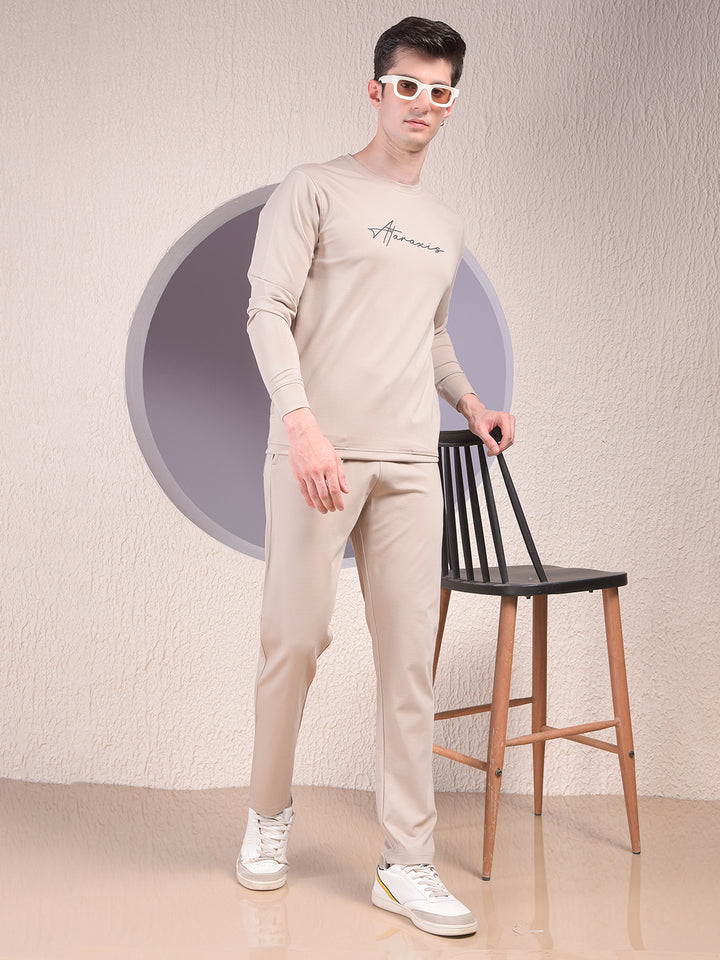 Clean Beige Typographic Co-Ord Set
