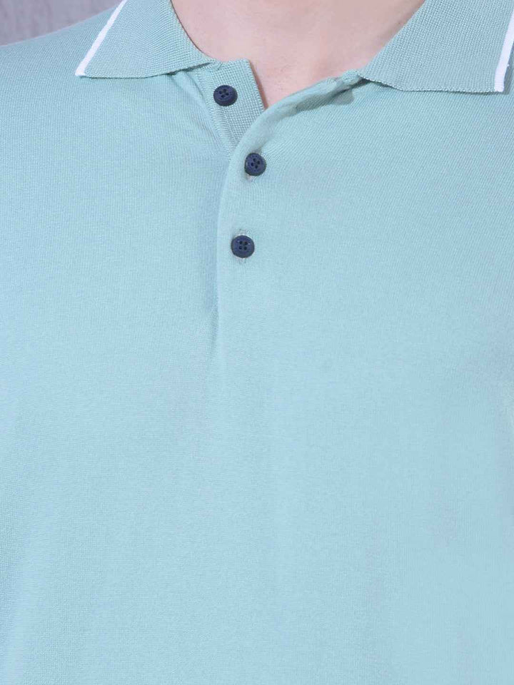 Green Polo Neck T-Shirt