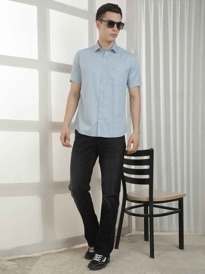 Refined Deep Blue Shirt