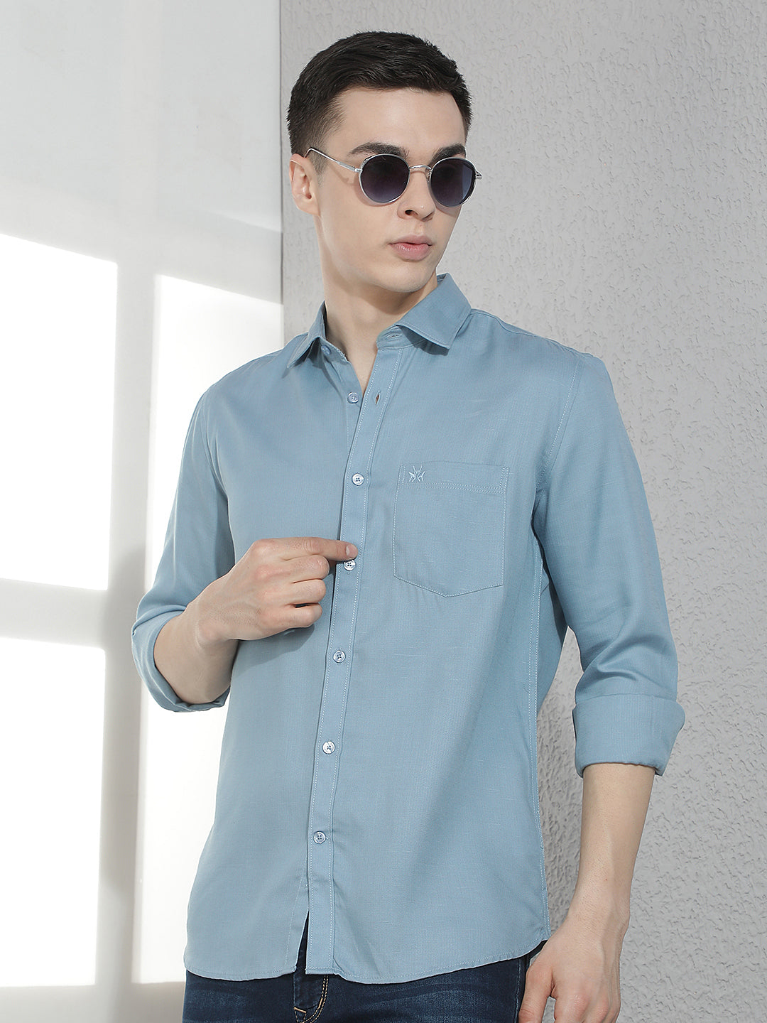 Vibrant Blue Casual Shirt