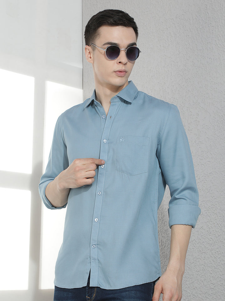 Vibrant Blue Casual Shirt