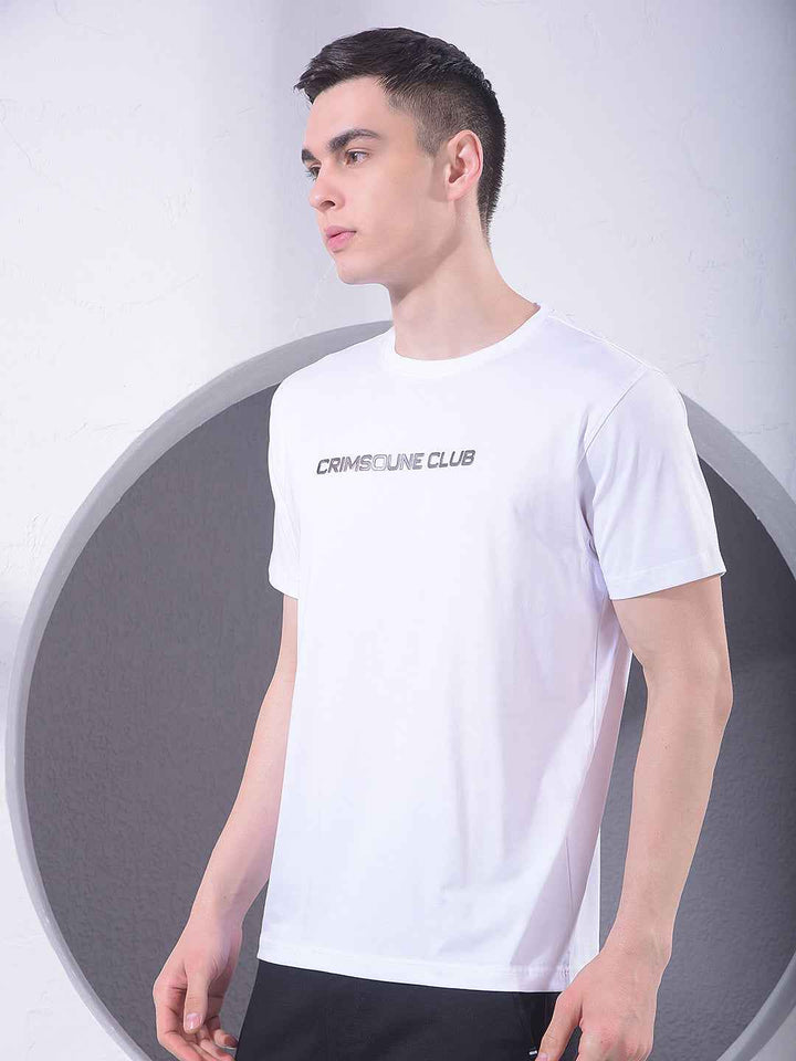 White Typographic Print T-Shirt