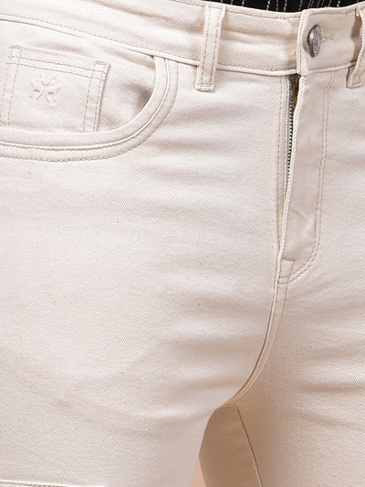 Beige Straight Cargo Jeans