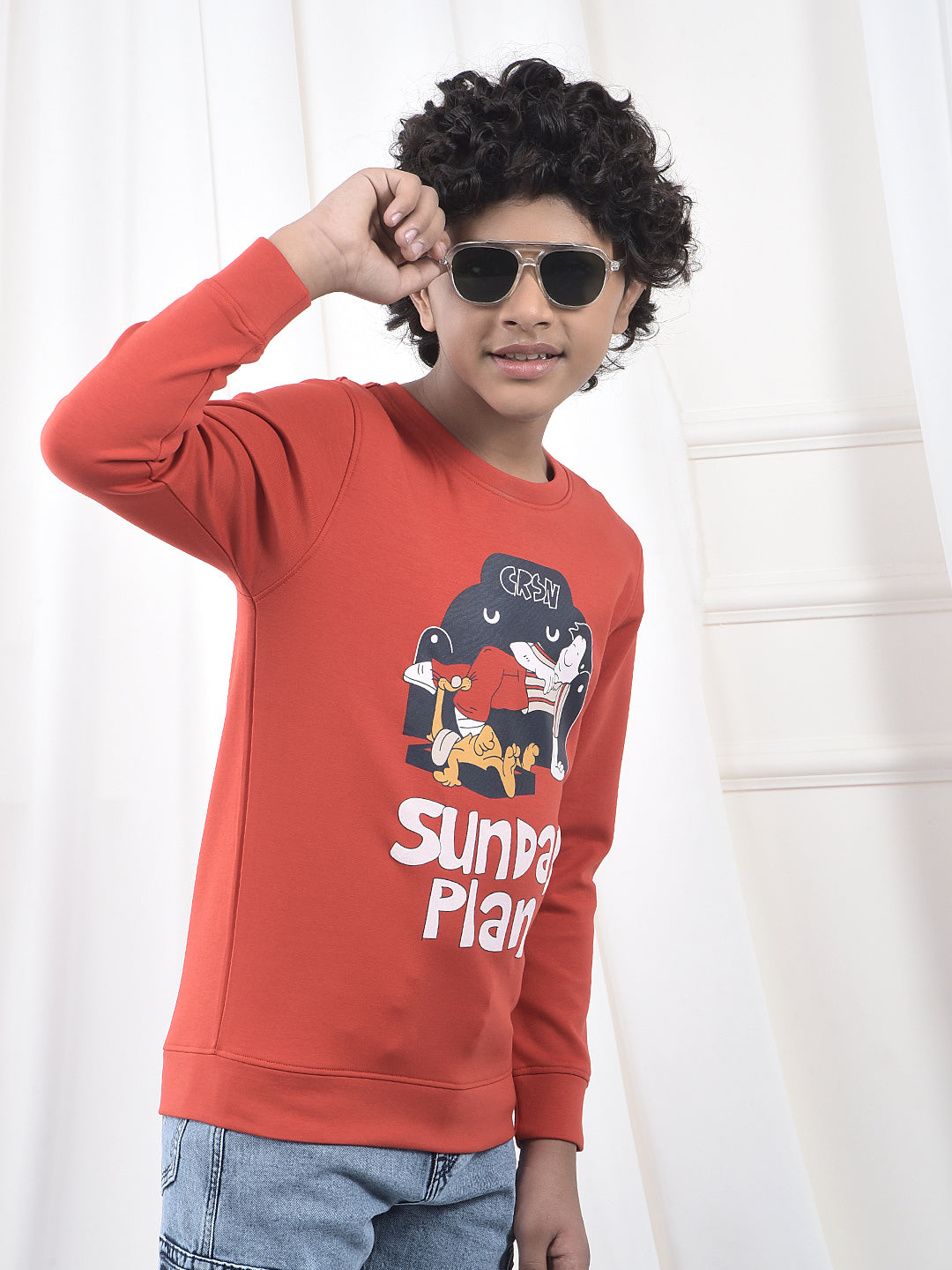 Brown Graphic Print Sweatshirt