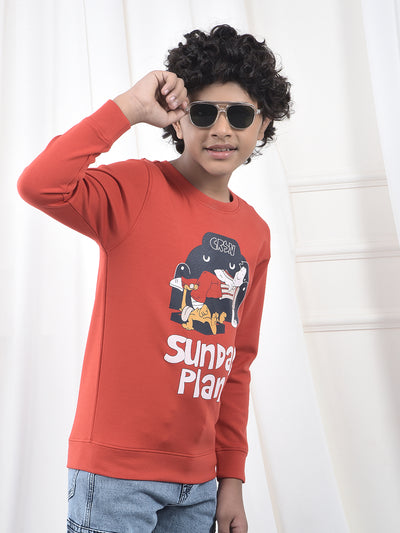 Brown Graphic Print Sweatshirt