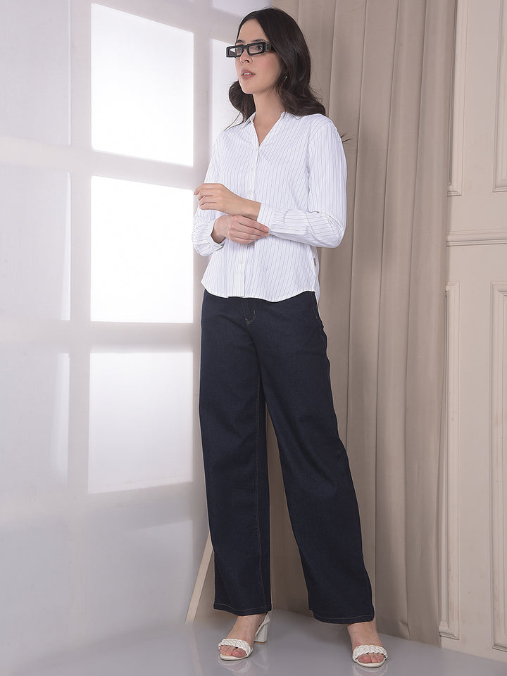 White Vertical Stripes Shirt