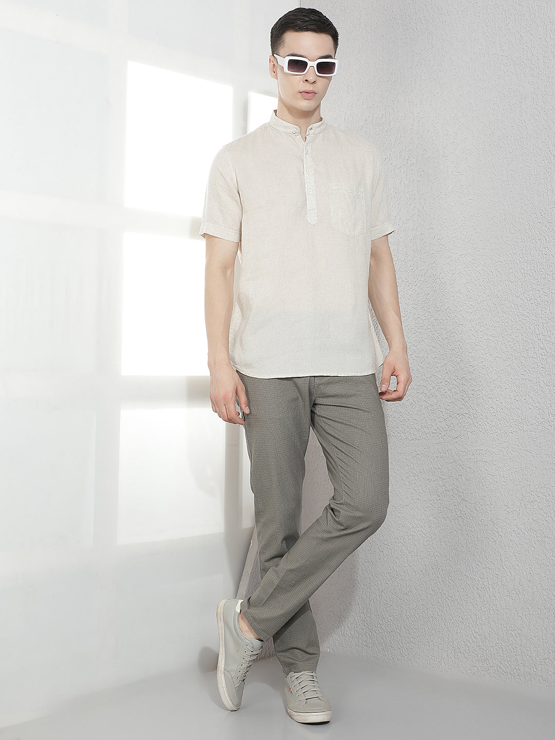 Grey Checked Trousers