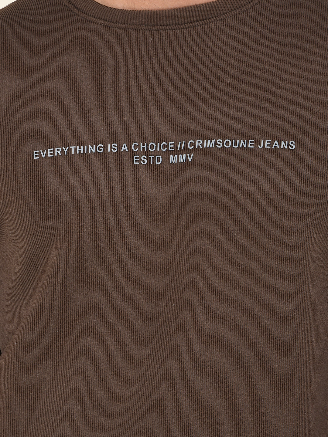 Brown Typographic Print Sweatshirt