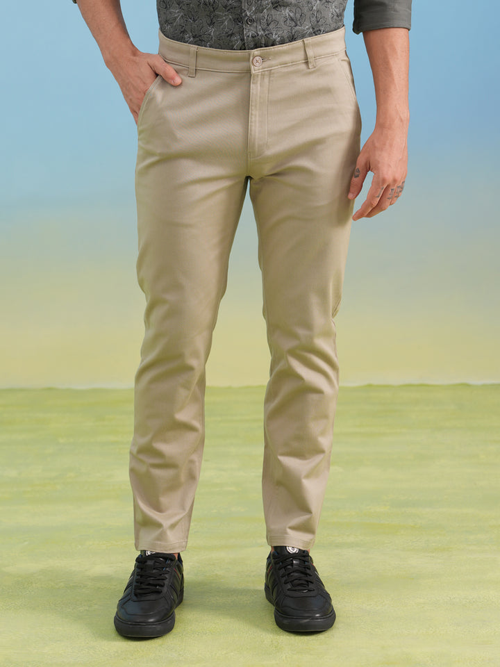 Contemporary Straight Dobby Trousers