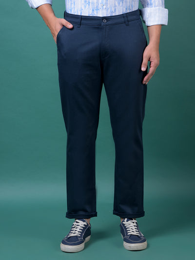 Navy Blue Printed Trousers