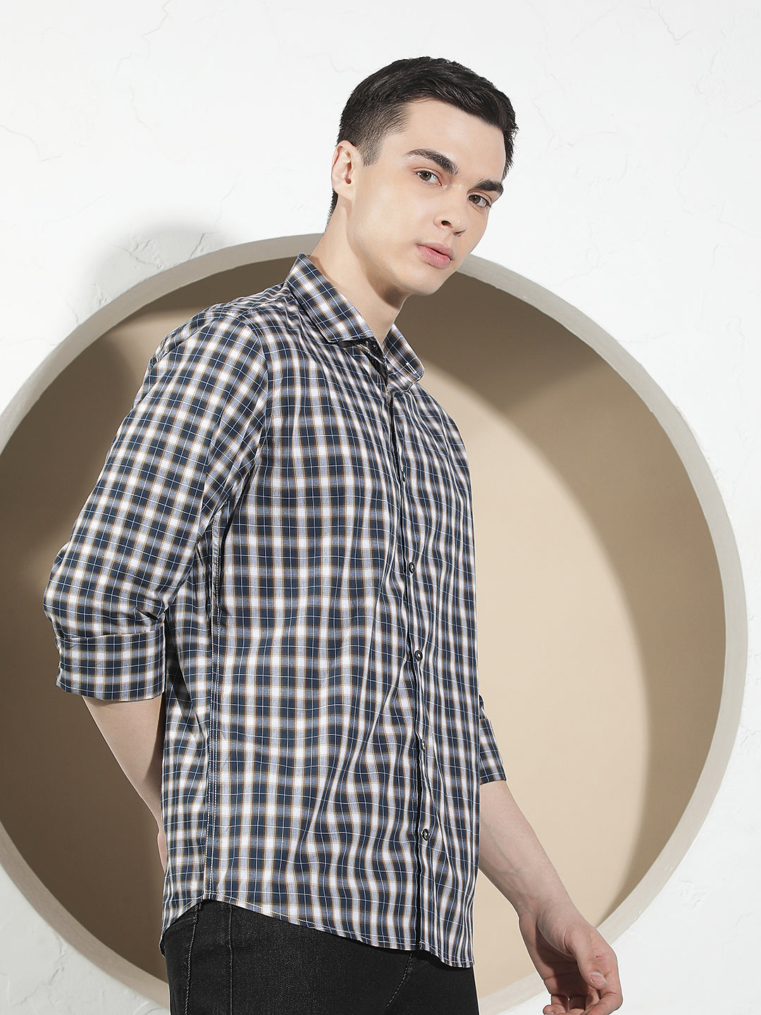 Blue Checked 100% Cotton Shirt
