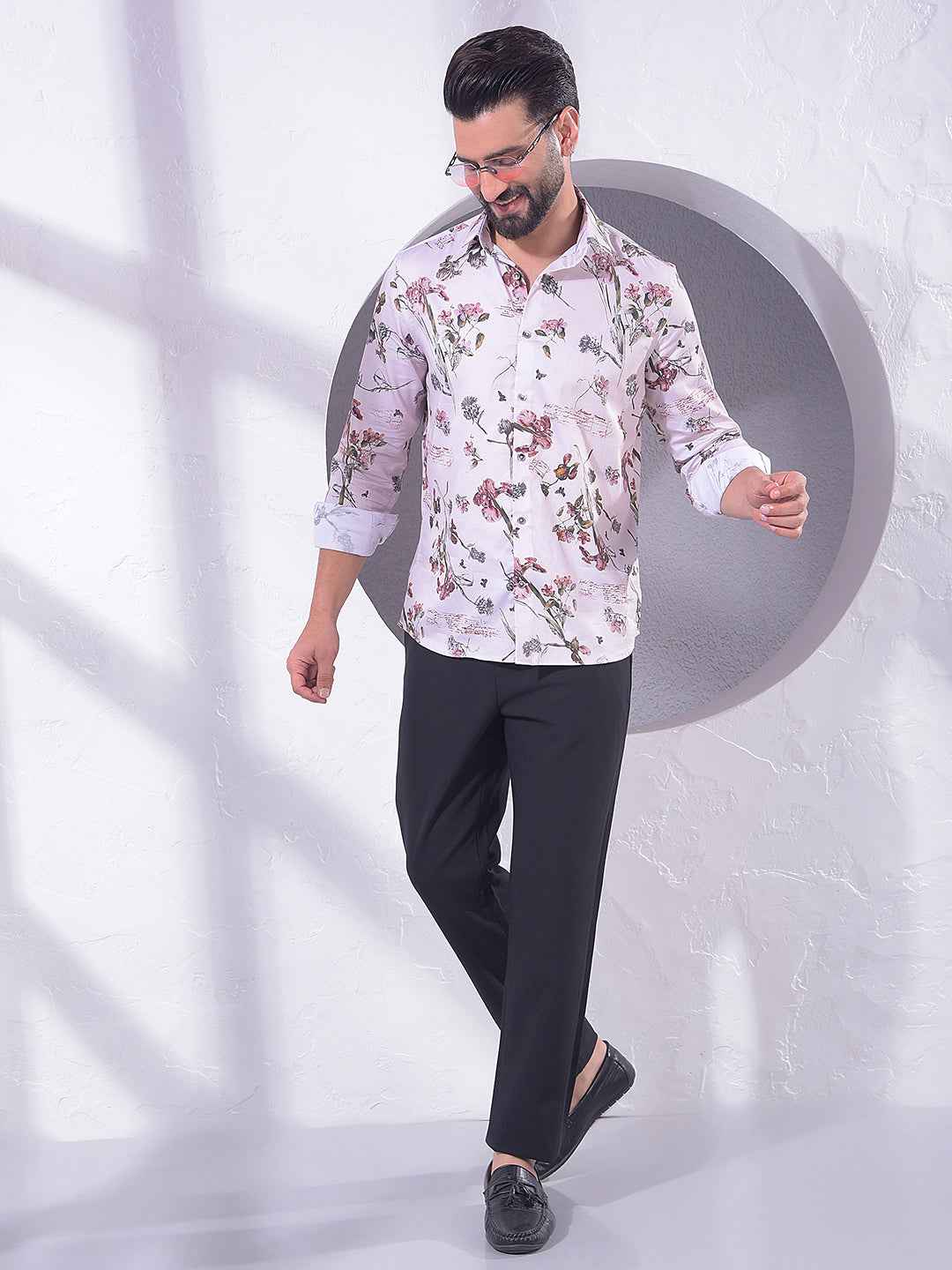 Brown Floral Print Shirt