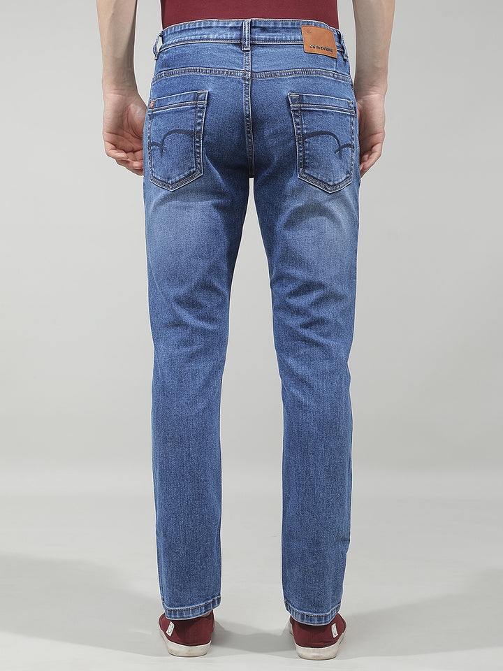 Distressed Indigo Blue Jeans