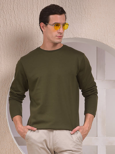 Olive Crew Neck Sweatshirt