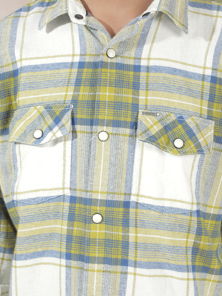 Yellow Checked 100% Cotton Shirt