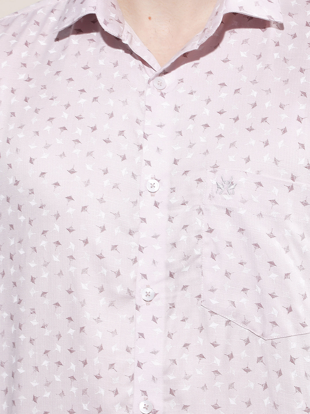 Sleek Blush Pink Printed Shirt