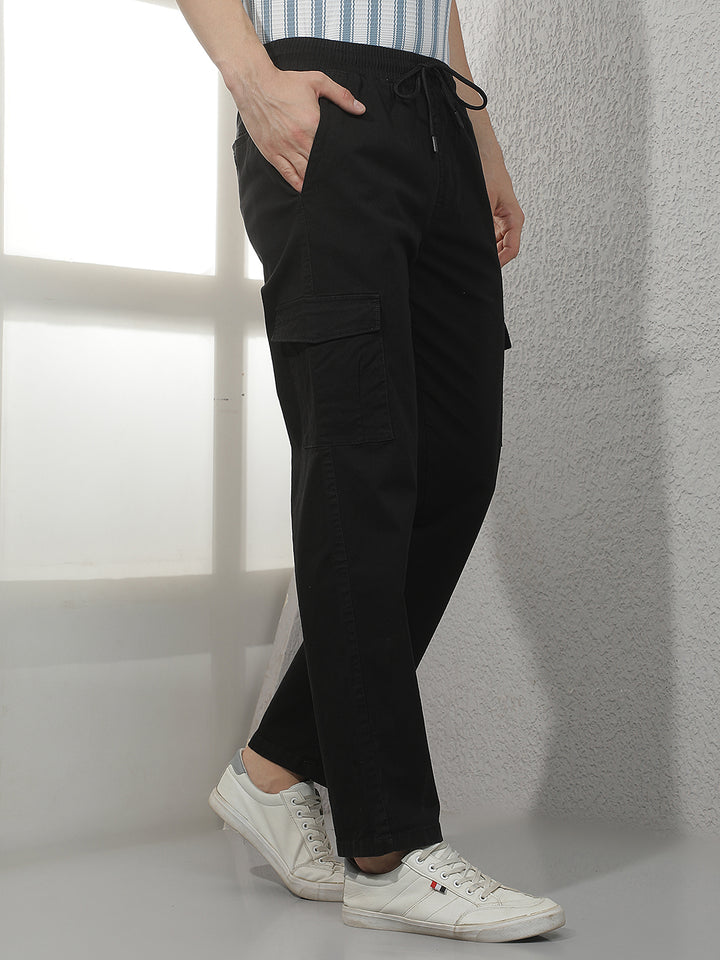 Essential Jet Black Cargo Trackpants
