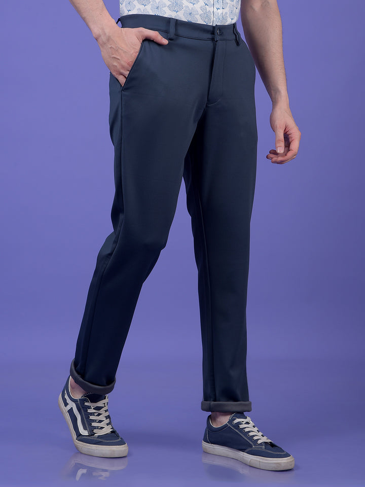 Navy Blue Knitted Trousers