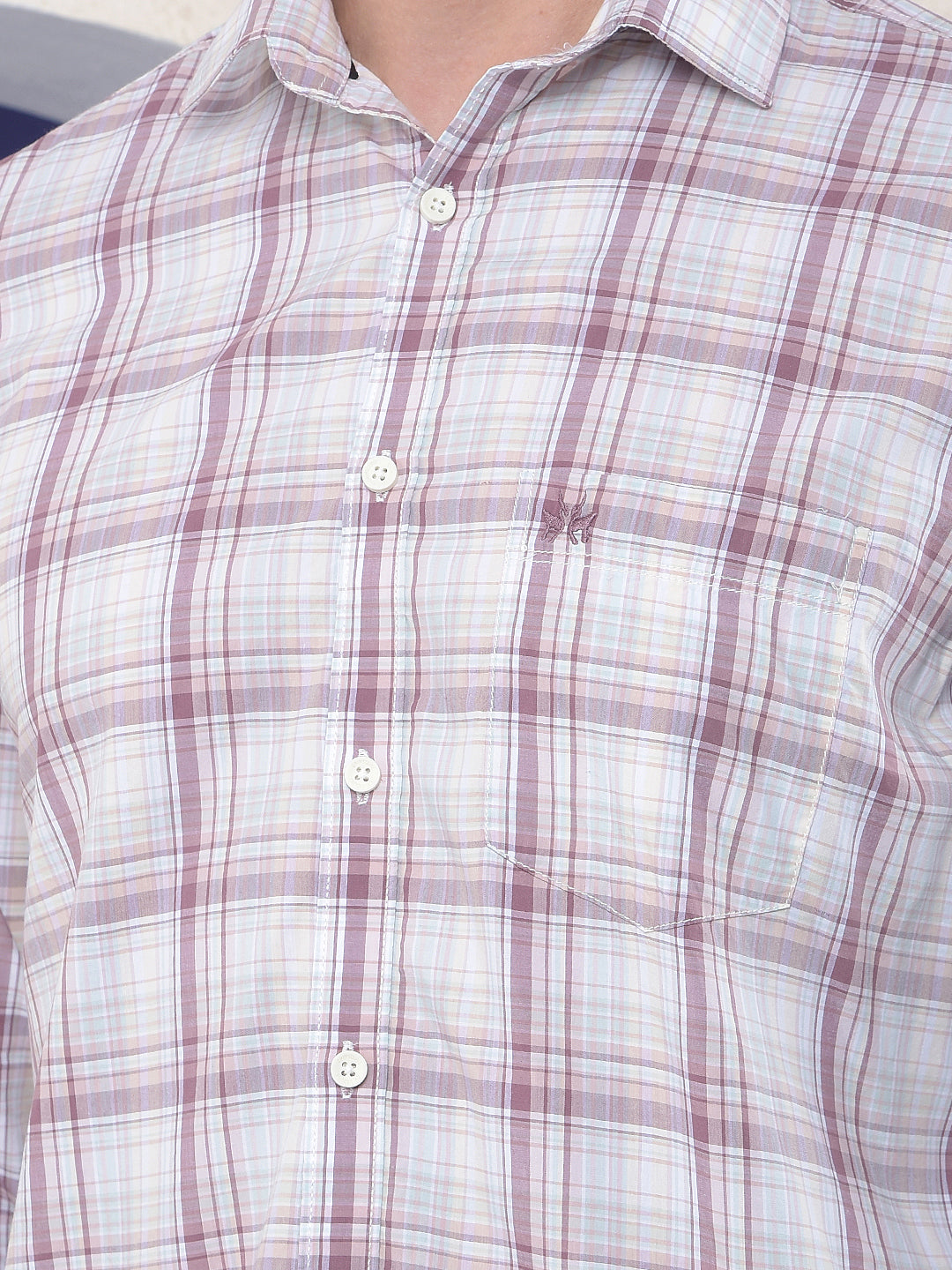Rose Grid Brown Checked Shirt