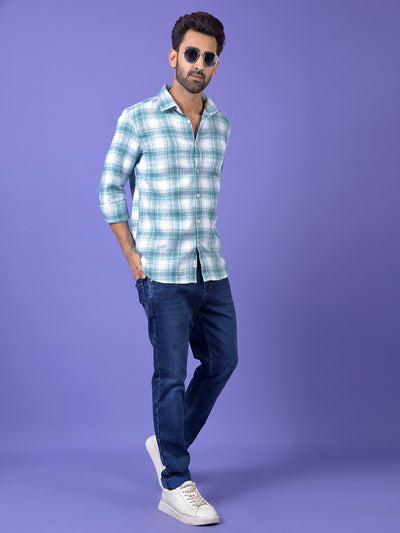 Blue Checked 100% Cotton Shirt