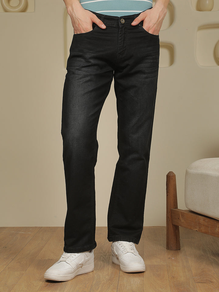 Black Straight Stretchable Jeans