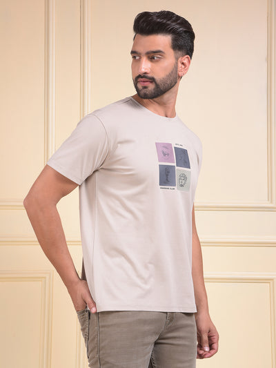 Beige Graphic Print T-Shirt