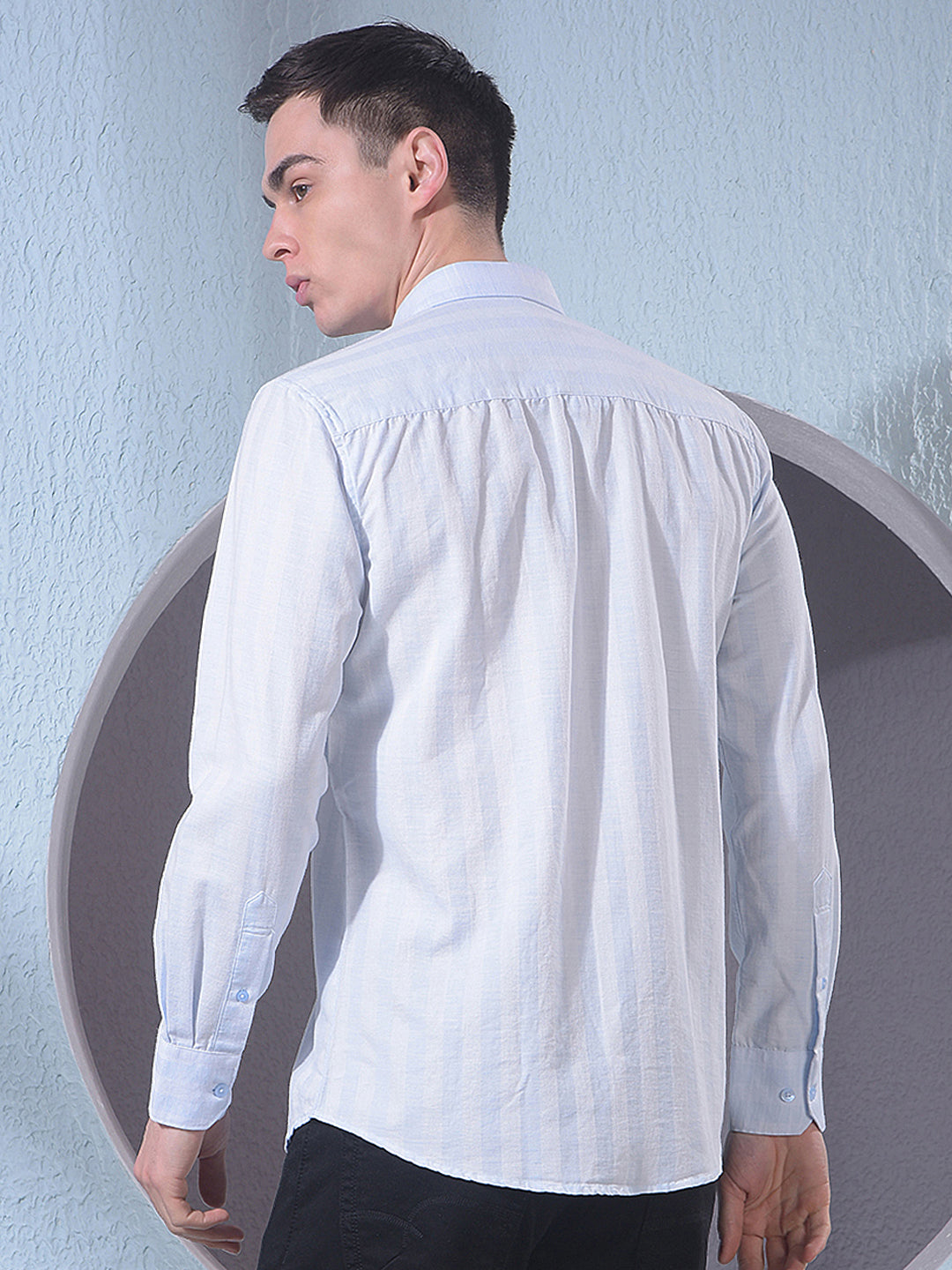 Blue Vertical Stripes Shirt