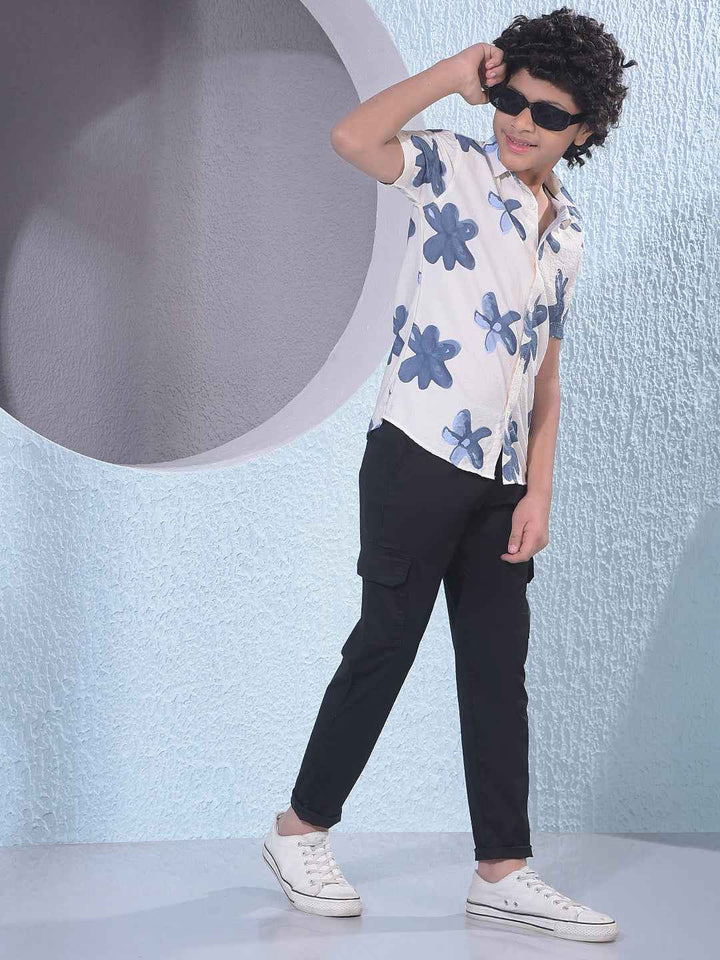 Blue Floral Print Shirt