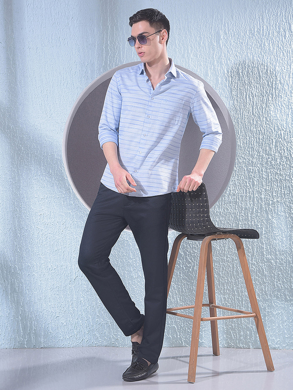 Navy Blue Printed Trousers