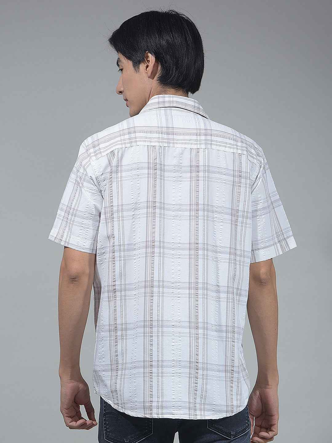 Beige Check Surface Shirt