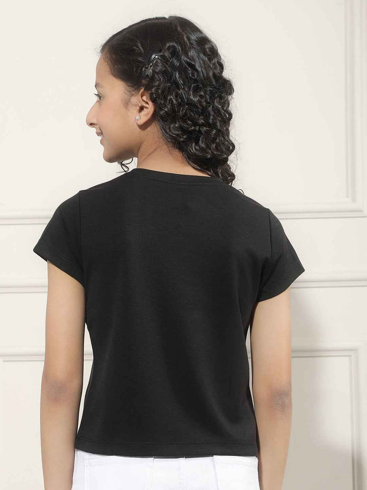 Noir Black Crop T-Shirt