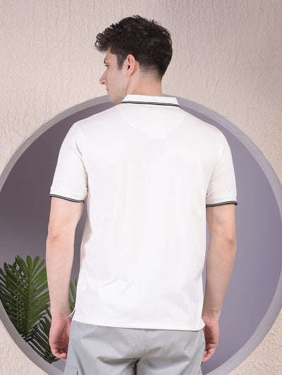 White Polo-Neck T-Shirt