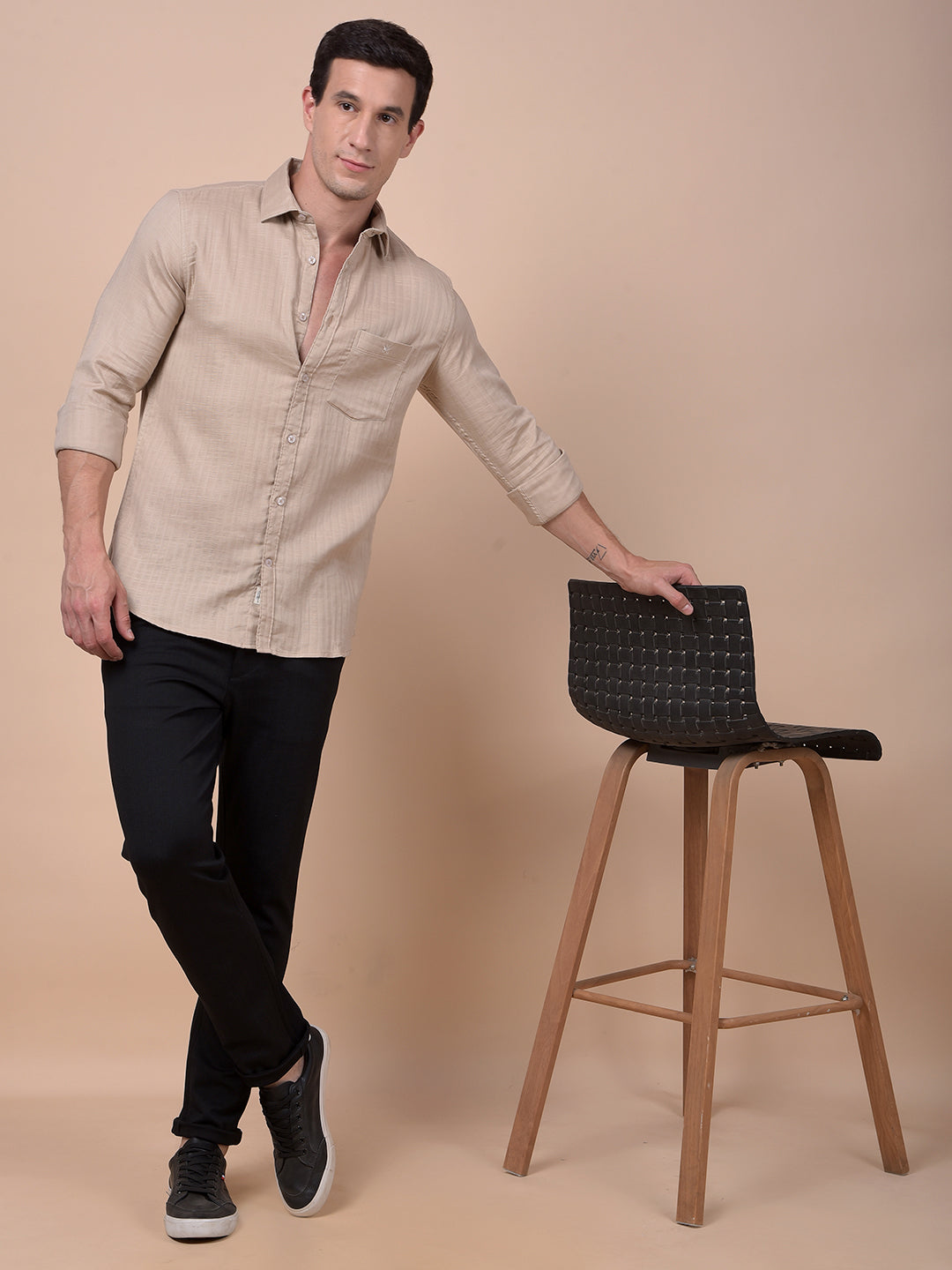 Modern Edgey Beige Shirt