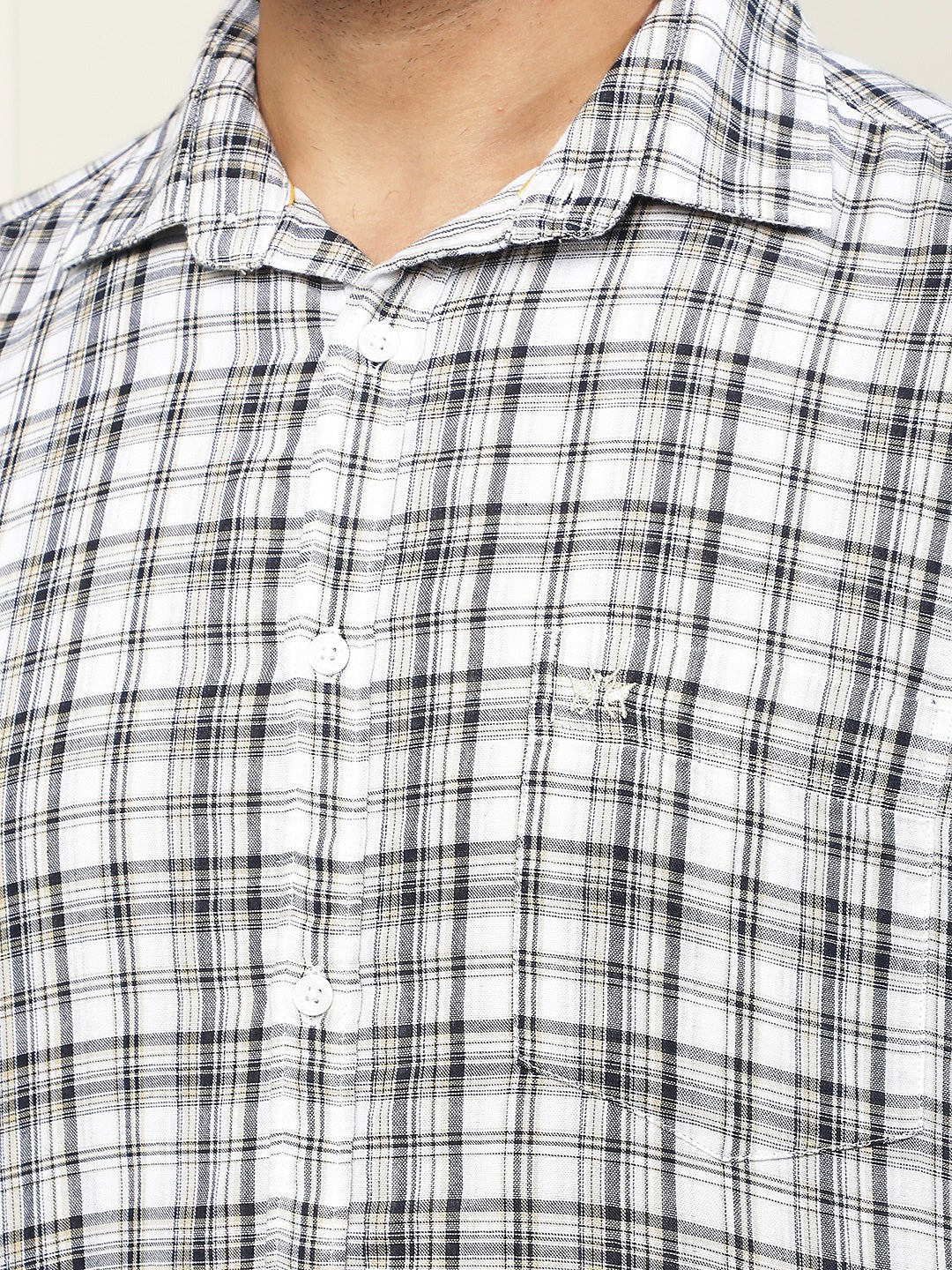 White Checked 100% Cotton Shirt