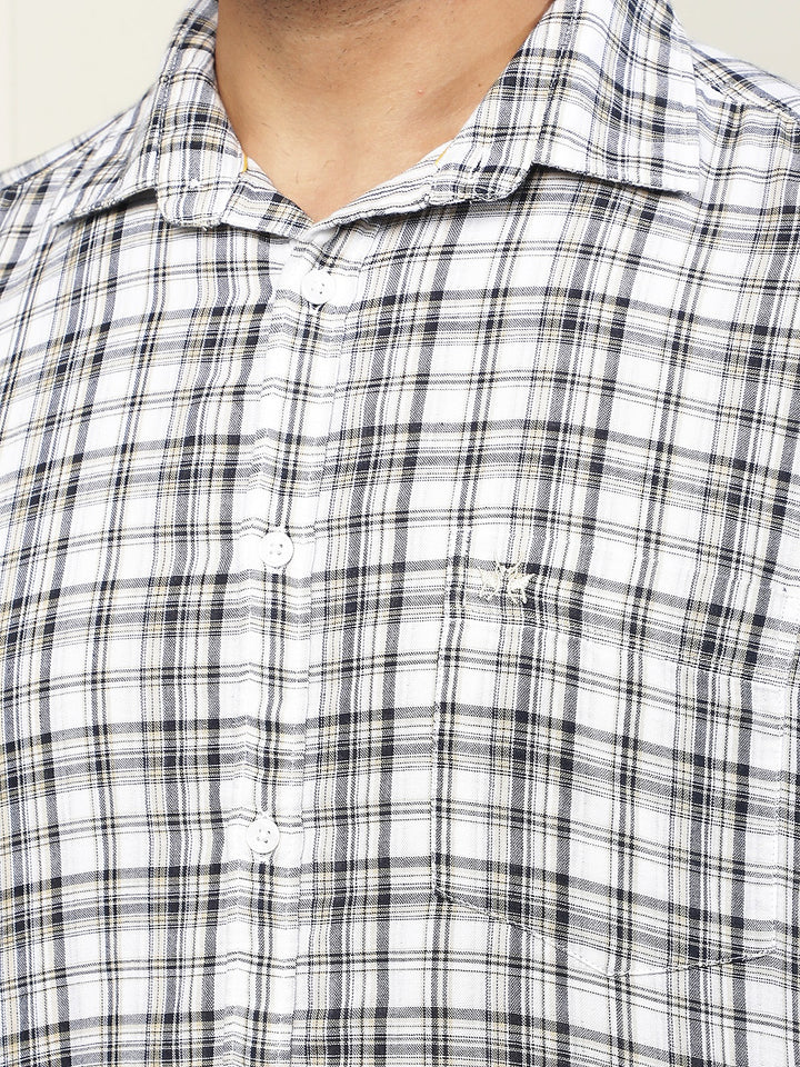 White Checked 100% Cotton Shirt